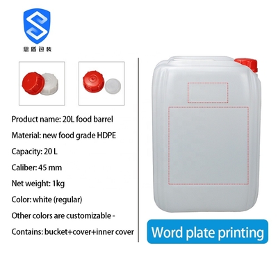 Kalibre 47mm Beyaz Kare HDPE Plastik Su Deposu 20 Ltr 450g