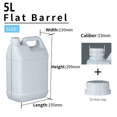220G Kare HDPE Şişe Boş 5l Konteynerler Asit Alkaliye Dayanıklı