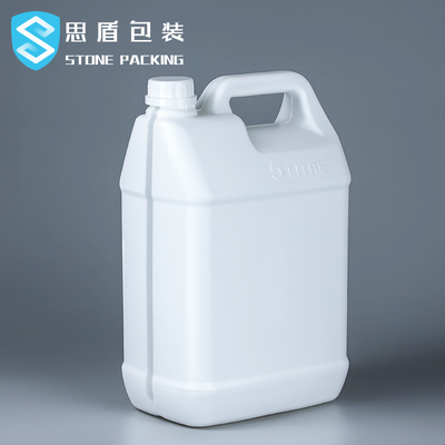 128 Fl Oz Beyaz HDPE Plastik Kare 5 Galon Kova 220g OEM