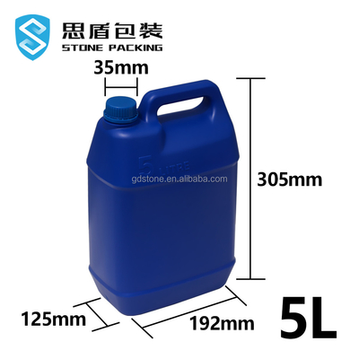 Günlük Kimyasal 35mm HDPE Pet Şişe 5 Litrelik Plastik Bidon 192*125*305mm