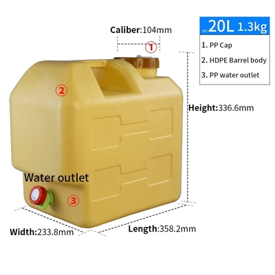 SIDUN 20 Litre Açık Su Deposu Kamp Su Depoları 1.3KG