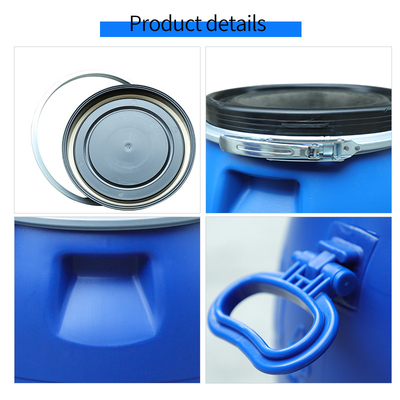 Yuvarlak Plastik HDPE %100 120l Mavi Kimyasal Varil Üstü Açık