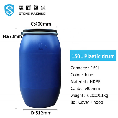 Güçlü Sızdırmazlık HDPE PP Metal Plastik Kimyasal Kaplar 150L Plastik Varil