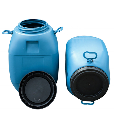 HDPE 100% 60L Mavi HDPE Plastik Kap Kapaklı Varil