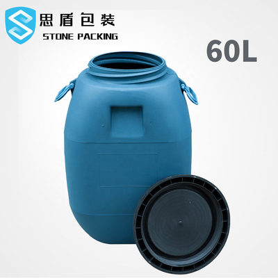 HDPE 100% 60L Mavi HDPE Plastik Kap Kapaklı Varil