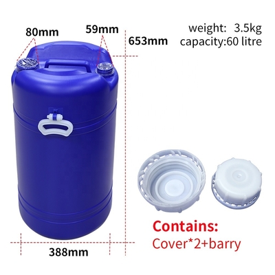 HDPE Mavi 60L 55 Galon Plastik Saplı Plastik Varil OEM ODM