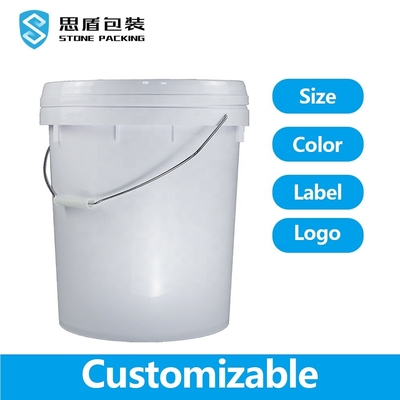 Dia 26.7cm Yuvarlak Plastik 20 Litre Kapaklı Boya Kovası 1000g