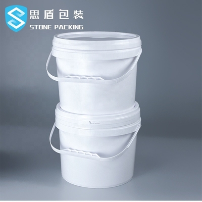 Dia 222mm PP Beyaz 5l Kimyasal Yuvarlak Plastik Kaplar 360g
