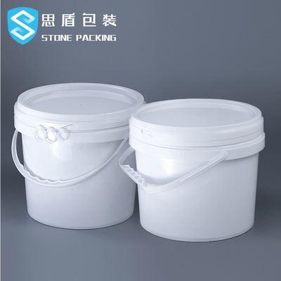 Dia 222mm PP Beyaz 5l Kimyasal Yuvarlak Plastik Kaplar 360g