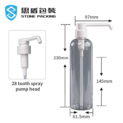 Alkol 25mm Su Sisi Plastik Boş Sprey Şişeleri 210*61.5mm