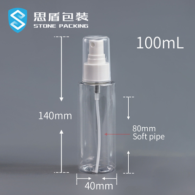Nozullu Şeffaf 18mm 100ML PET Sprey Şişesi 13g