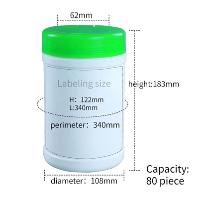 %100 Virgin Malzeme HDPE Plastik Islak Mendil Kovası 80 Adet