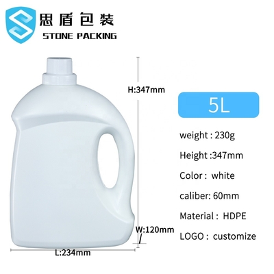 60mm Vidalı Kapaklı HDPE Boş Çamaşır Deterjanı Şişeleri 2kg 5kg