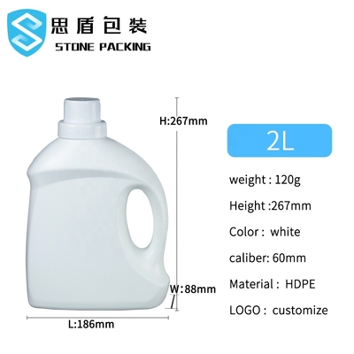 60mm Vidalı Kapaklı HDPE Boş Çamaşır Deterjanı Şişeleri 2kg 5kg