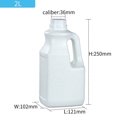 Kimyasal Ürünler için OEM ODM 2L HDPE Plastik Şişe 121 * 102 * 150mm