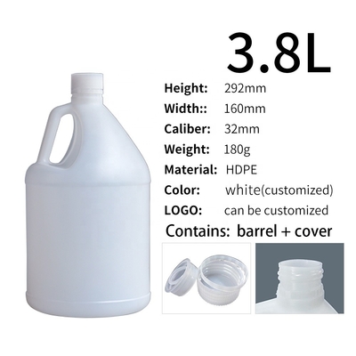 Saplı Saydam 3.8L HDPE Yuvarlak 1 Galon Kimyasal Kaplar